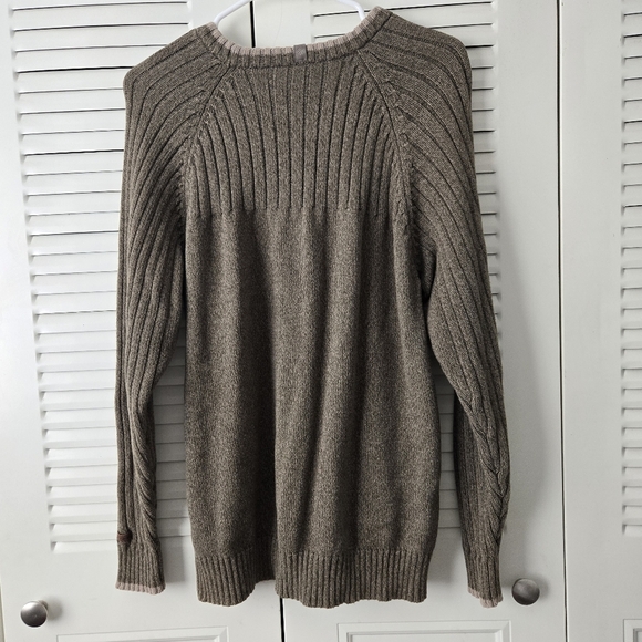 Columbia Men's Brown Ribbed Knit Long Sleeve Crew Neck Sweater Size M - Picture 3 of 6